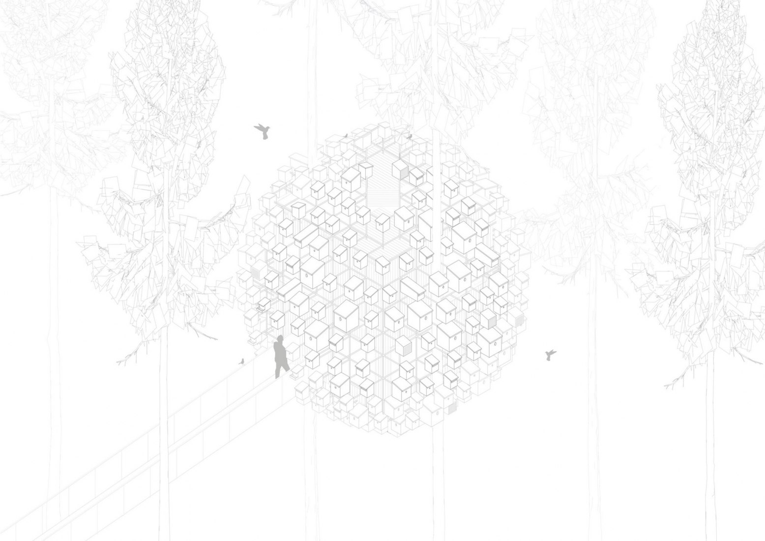Axonometría. Biosfera por BIG. Fotografía por Mats Engfors.