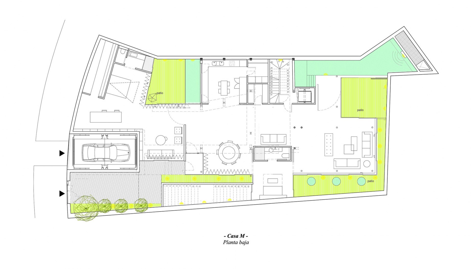 Ground floor plan. House M by Blanca Lleó
