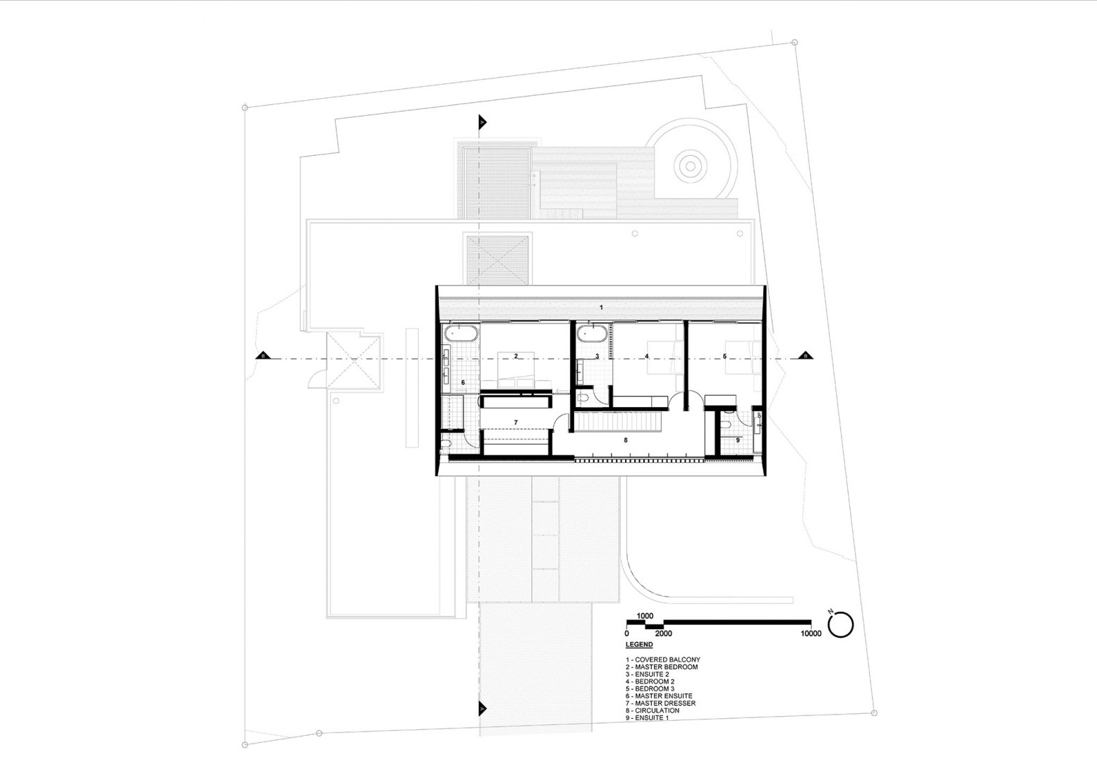 Planta primera. Casa del Bosque por Bloc Architects.