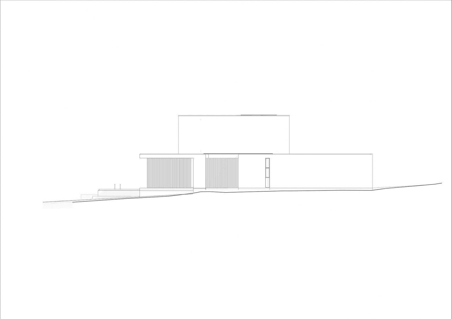 Alzado. Casa del Bosque por Bloc Architects.