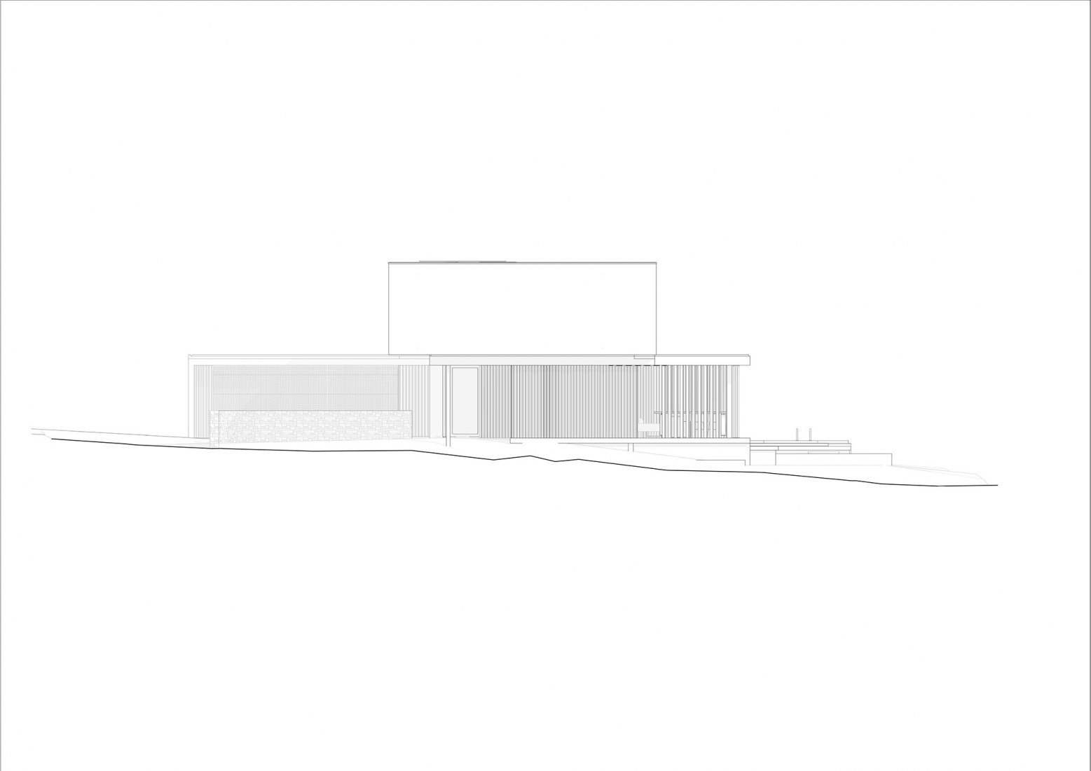 Alzado. Casa del Bosque por Bloc Architects.