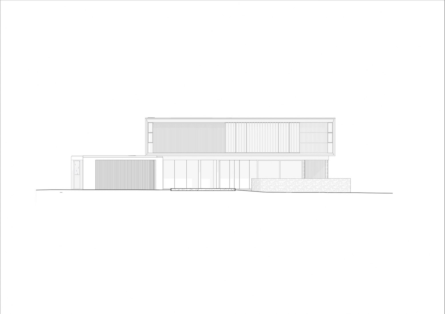 Alzado. Casa del Bosque por Bloc Architects.