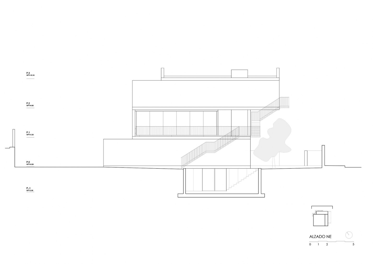 Elevation NE. GT3 House by Bojaus.