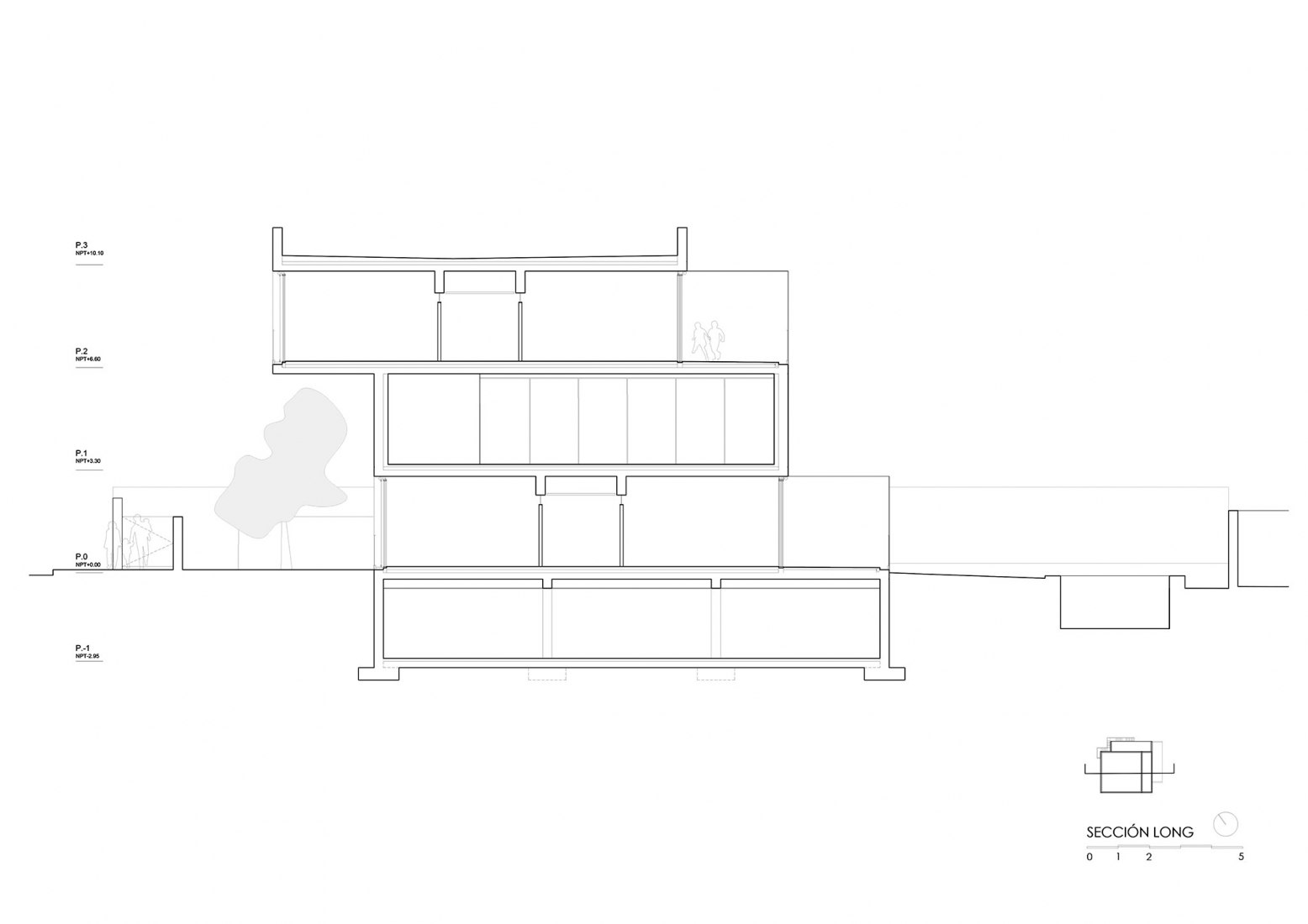 Longitudinal section. GT3 House by Bojaus.