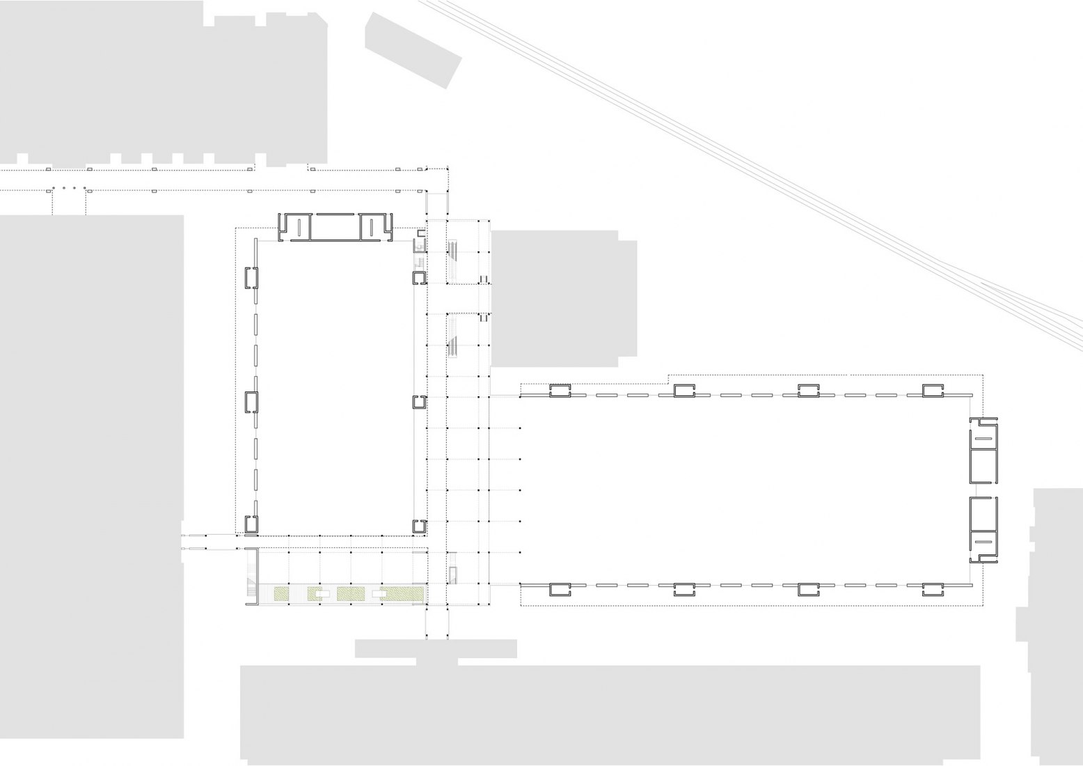 Planta de proyecto. Nuevos pabellones para Bologna Fiere por Di Gregorio Associati
