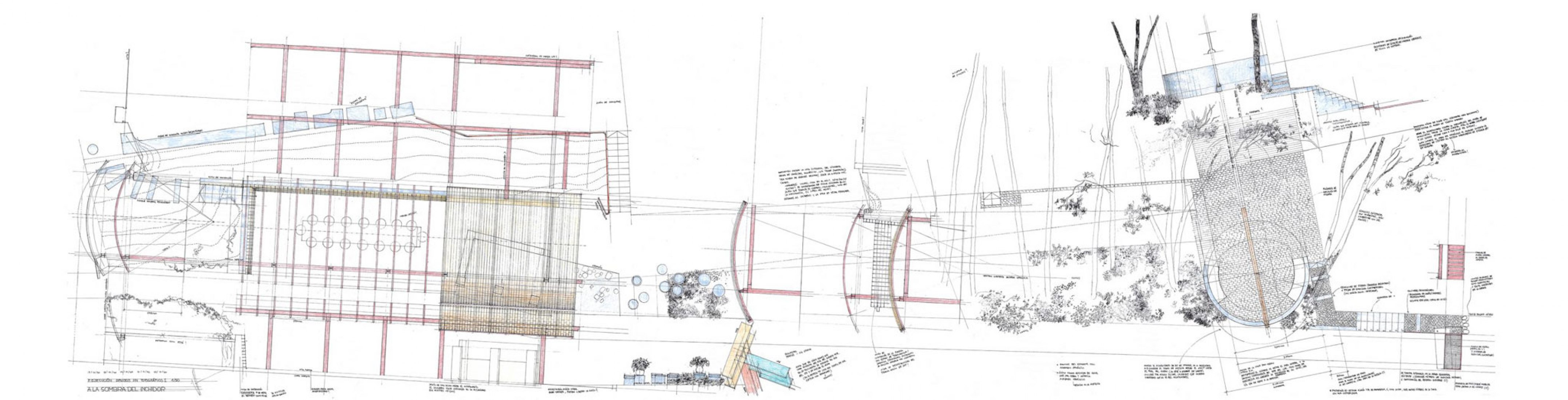 Sketches structure pergola. A pergola open to the orchard by Bona Fide Taller.