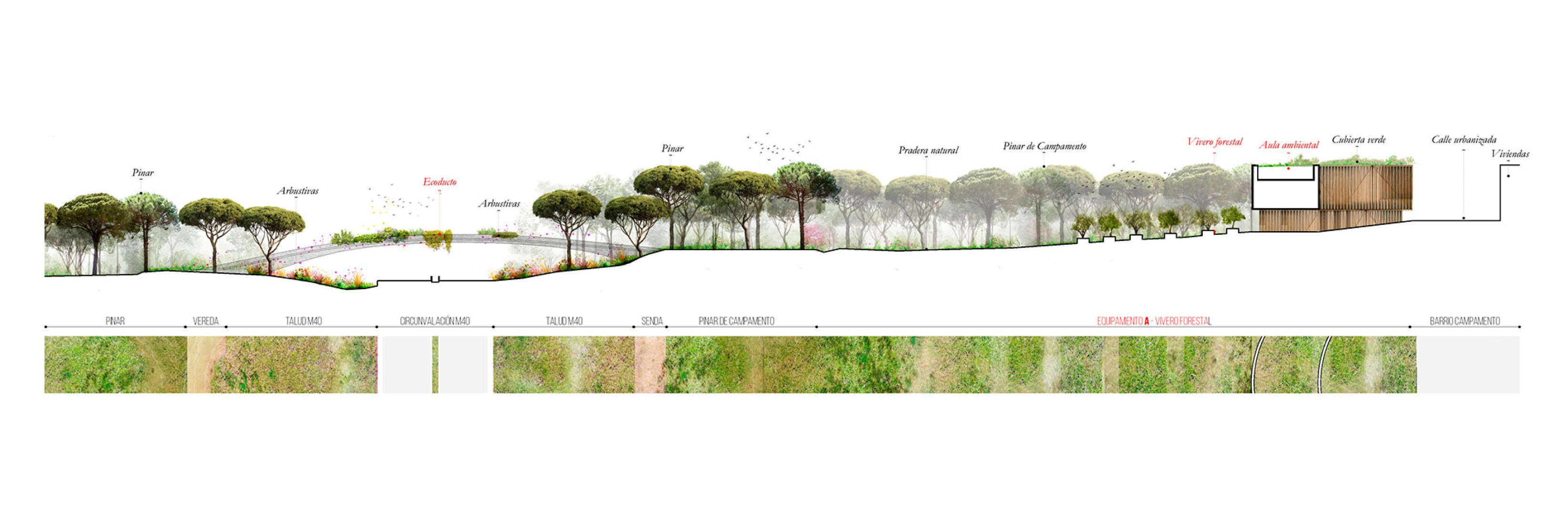 Lot 5 - Del Manzanares al Guadarrama. Winners of the idea competition for the Metropolitan Forest of Madrid. Image courtesy of Madrid City Council