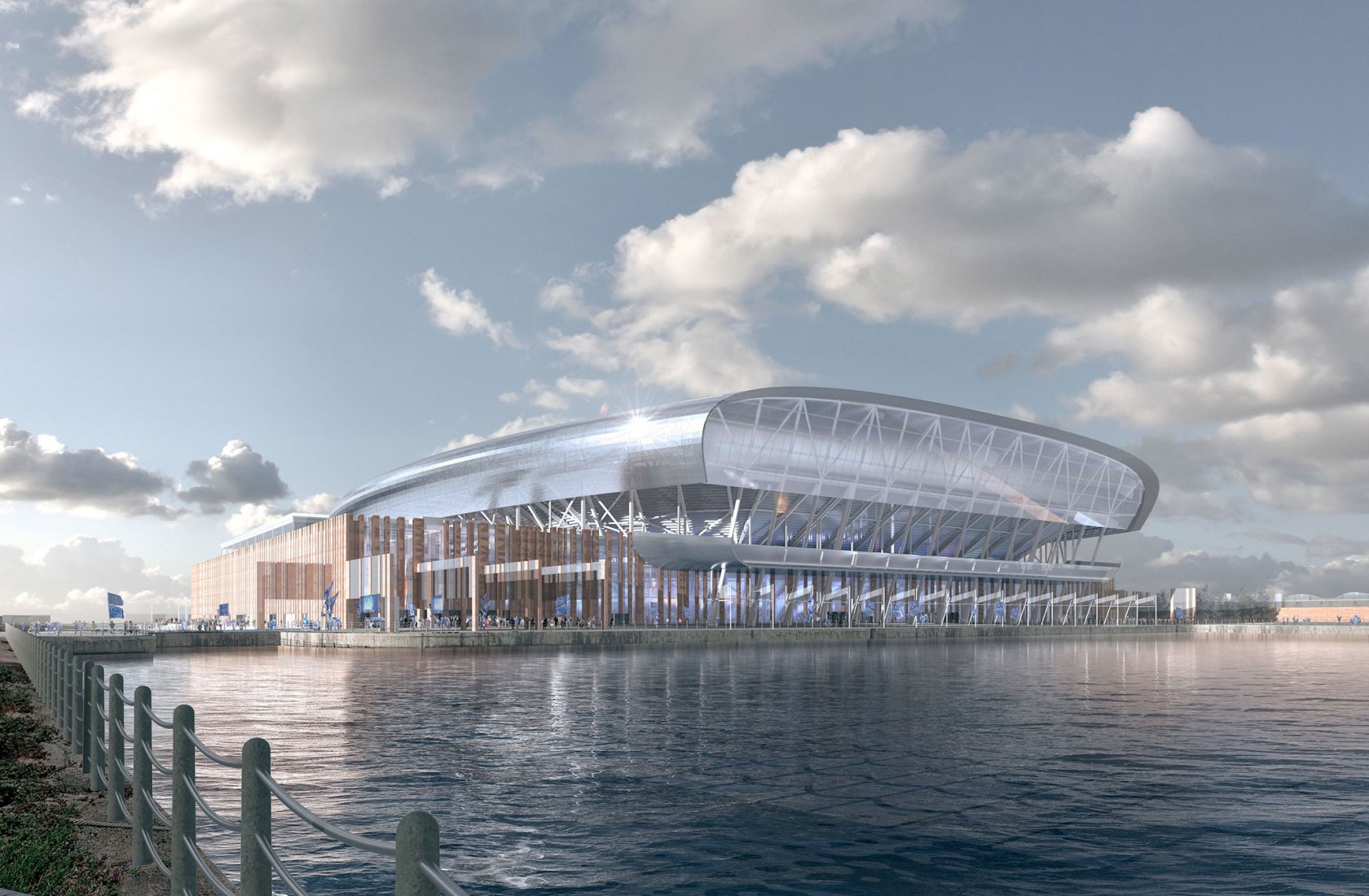 Visualización. Everton FC: Estadio del Muelle Bramley-Moore por MEIS architects