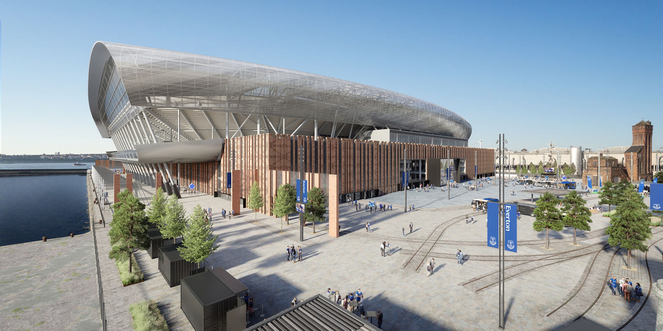 Visualización. Everton FC: Estadio del Muelle Bramley-Moore por MEIS architects