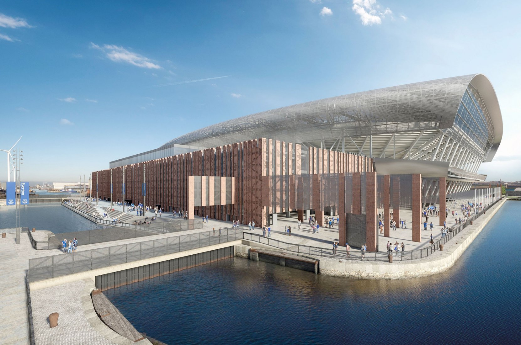 Visualización. Everton FC: Estadio del Muelle Bramley-Moore por MEIS architects