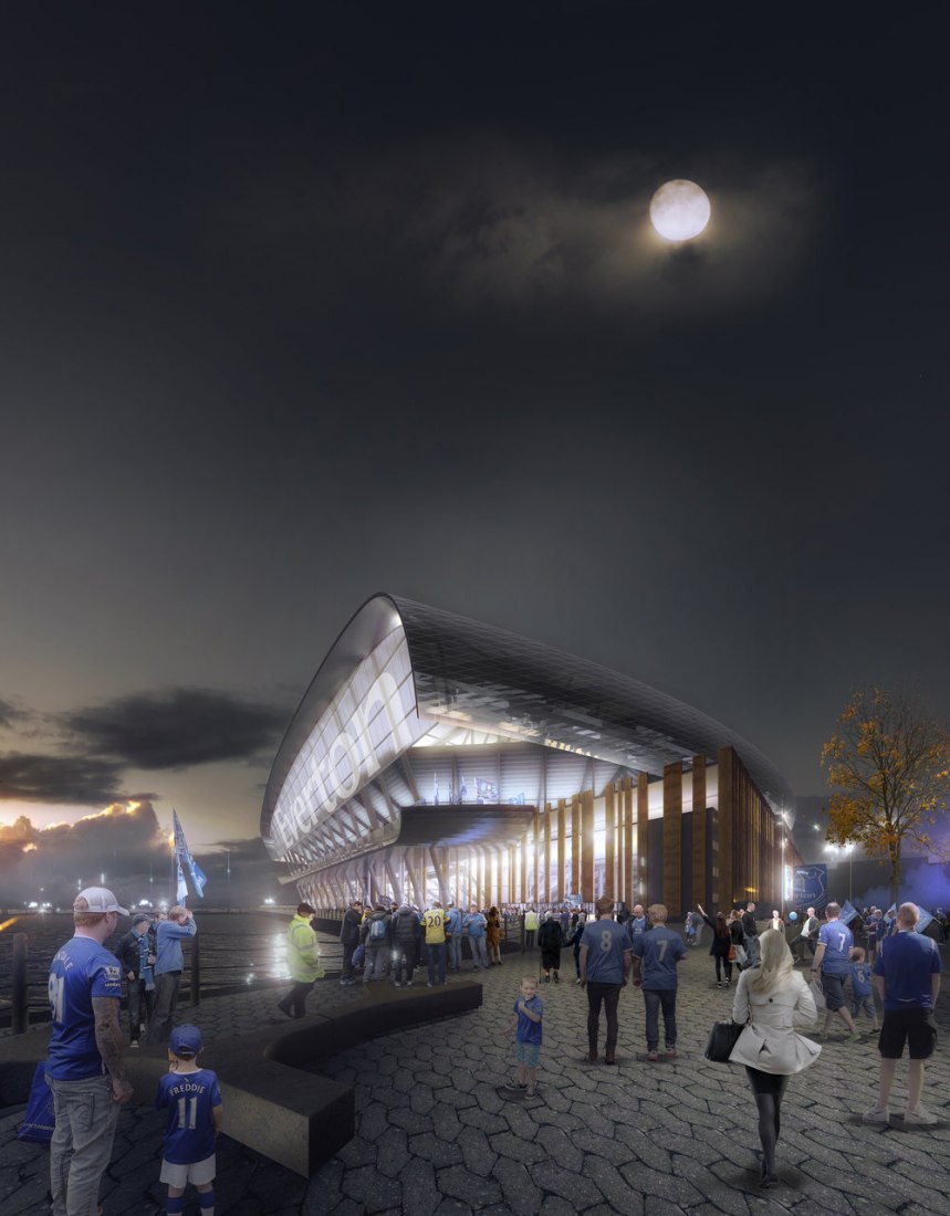 Visualización. Everton FC: Estadio del Muelle Bramley-Moore por MEIS architects