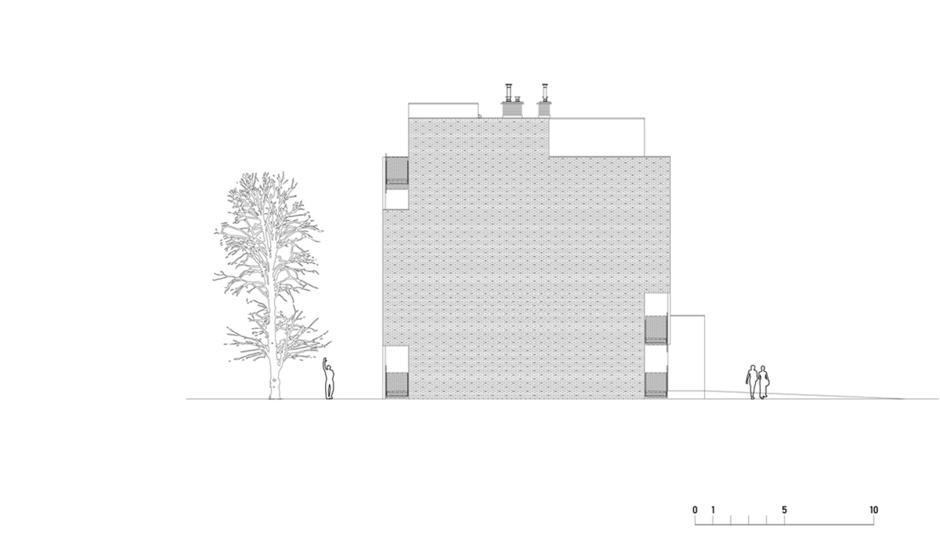 North façade. Brick Neighbourhood by dekleva gregorič architects.