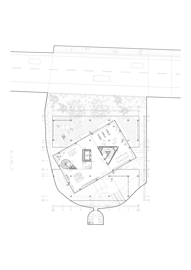 Planta de sótano. Residencia para investigadores "Maison Julie-Victoire Daubié" por BRUTHER.