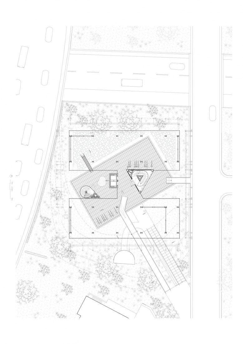 Planta baja. Residencia para investigadores "Maison Julie-Victoire Daubié" por BRUTHER.