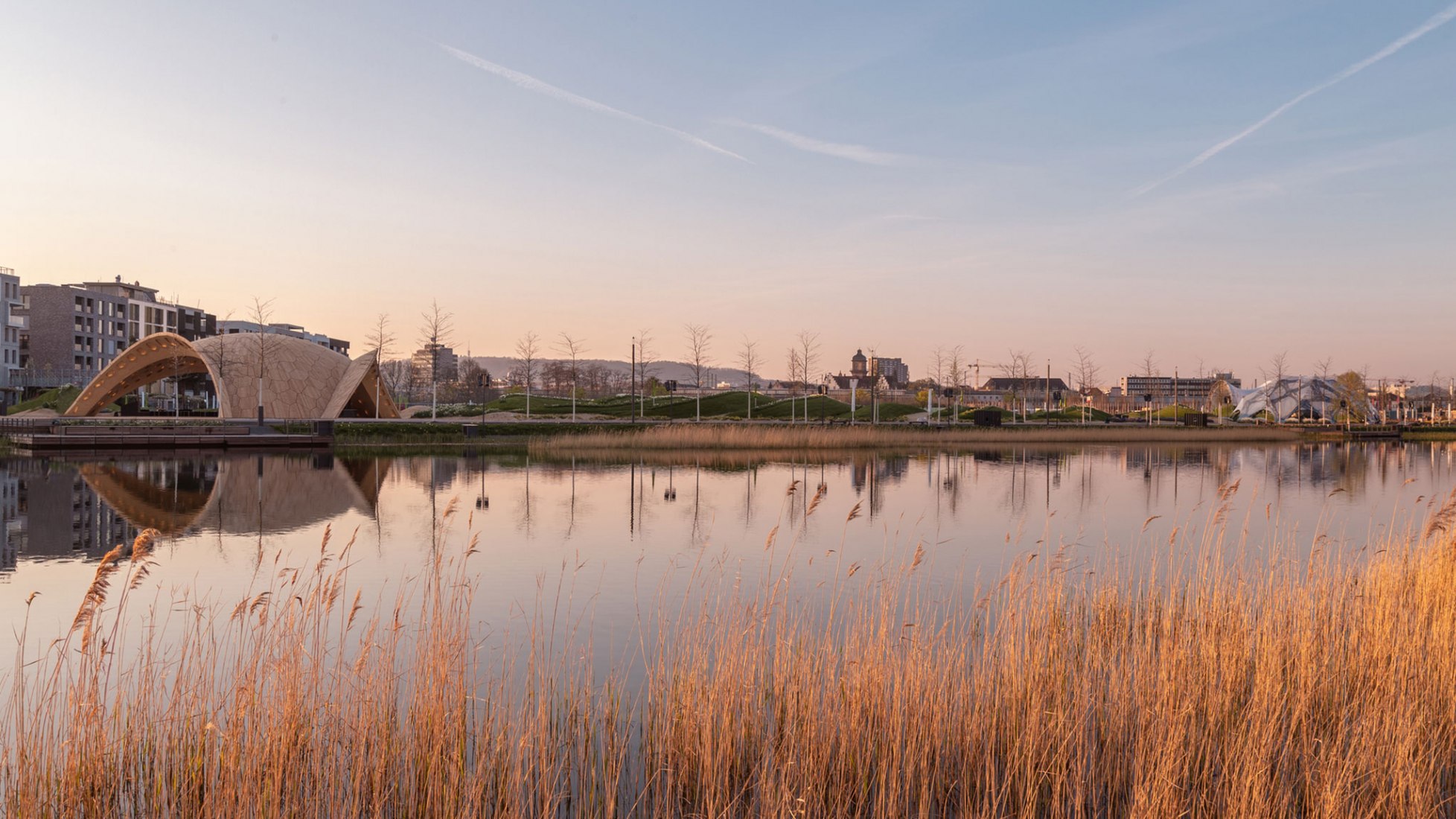 BUGA Wood Pavilion 2019 by ICD/ITKE, University of Stuttgart. Photograph by ICD/ITKE, University of Stuttgart.