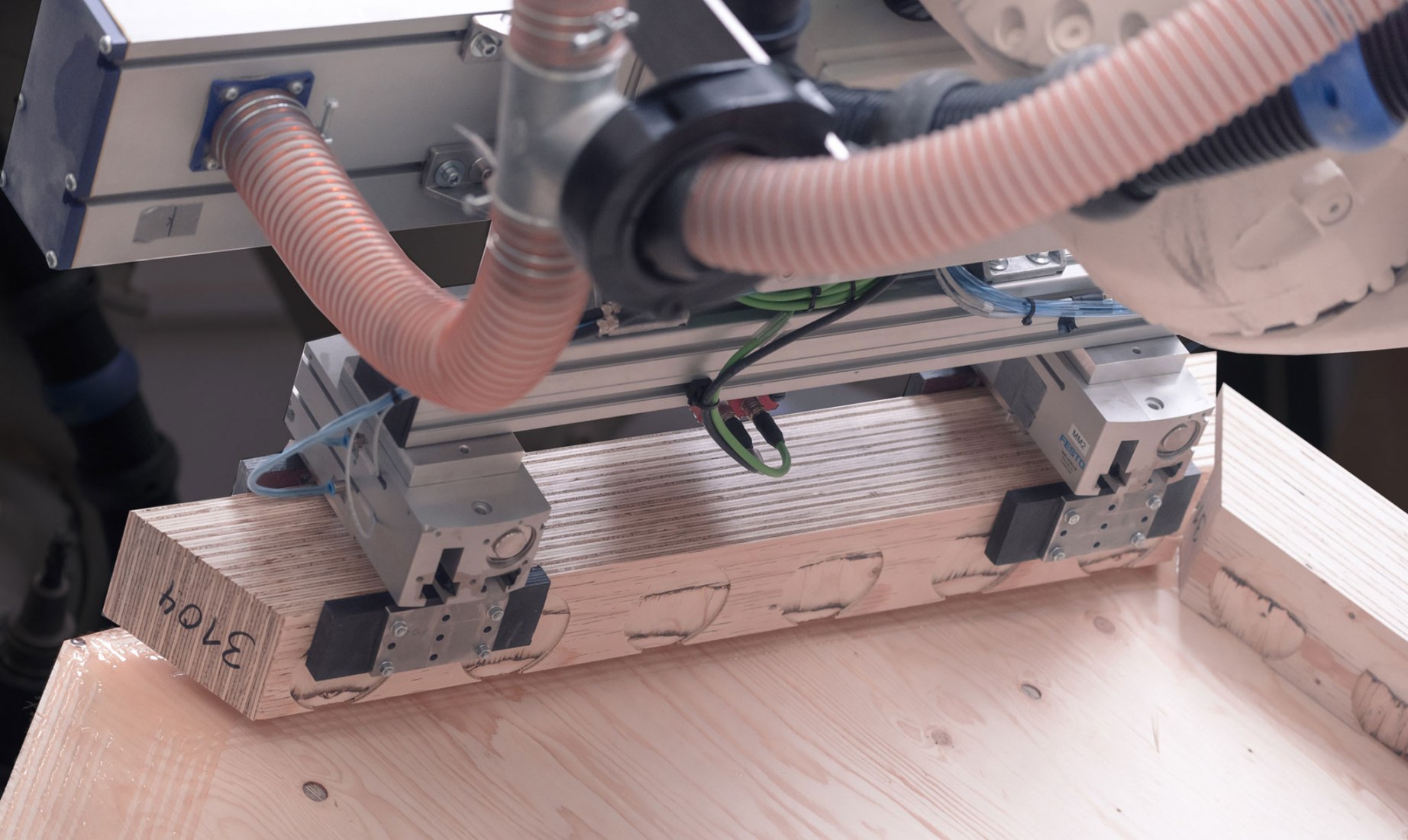 Robotic Fabrication. BUGA Wood Pavilion 2019 by ICD/ITKE, University of Stuttgart.
