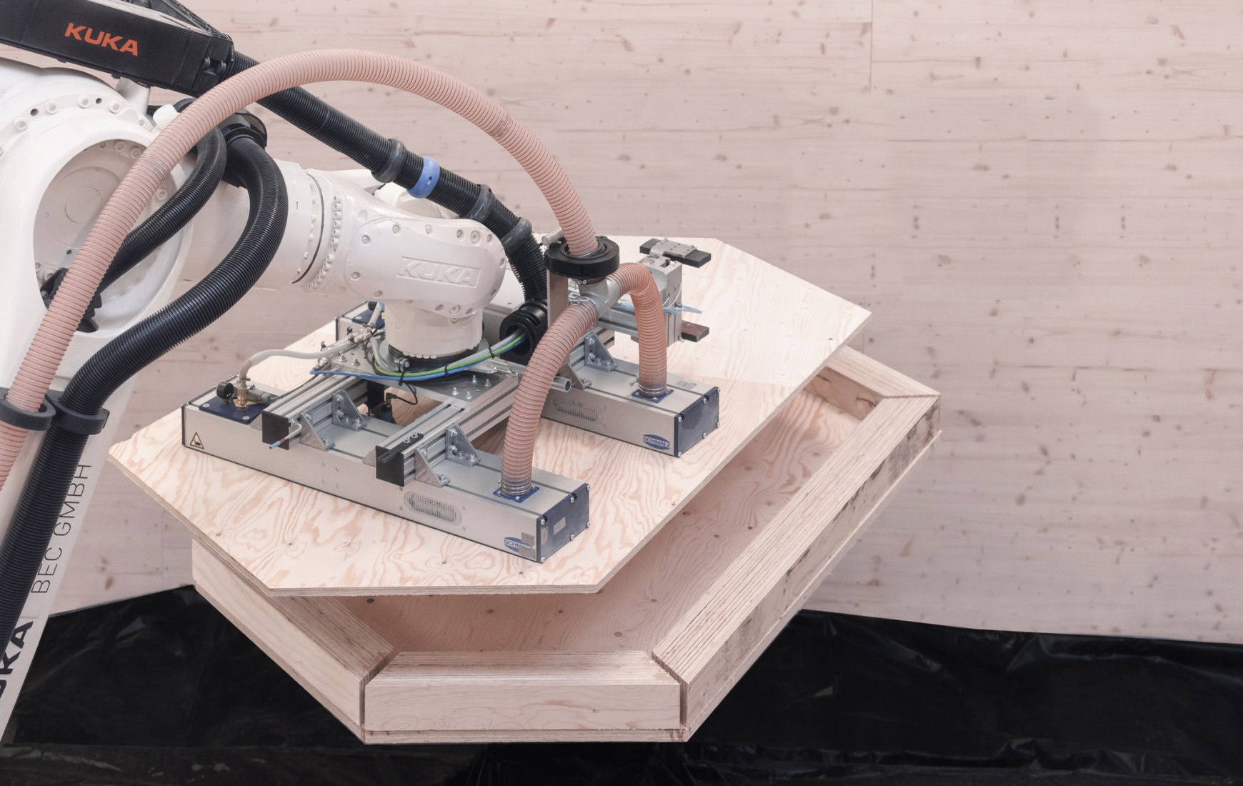 Robotic Fabrication. BUGA Wood Pavilion 2019 by ICD/ITKE, University of Stuttgart.