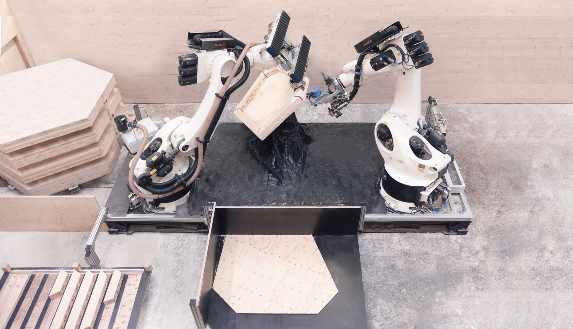 Robotic Fabrication. BUGA Wood Pavilion 2019 by ICD/ITKE, University of Stuttgart.