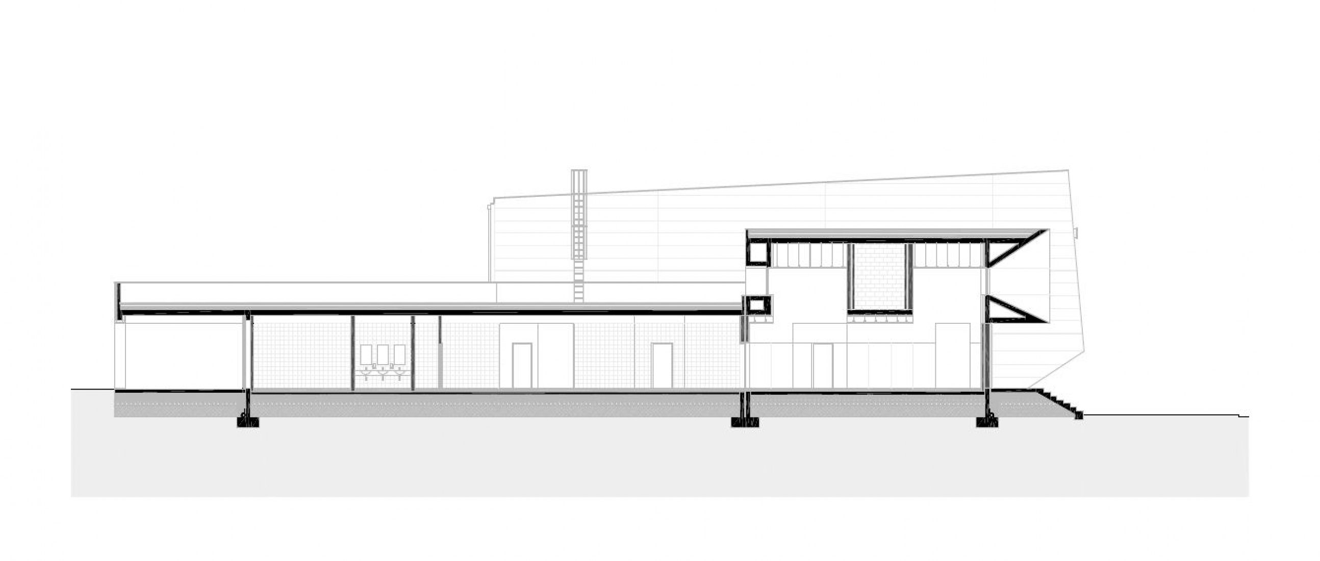 Section. Pavilhão do Atlântico by Valdemar Coutinho Arquitectos.