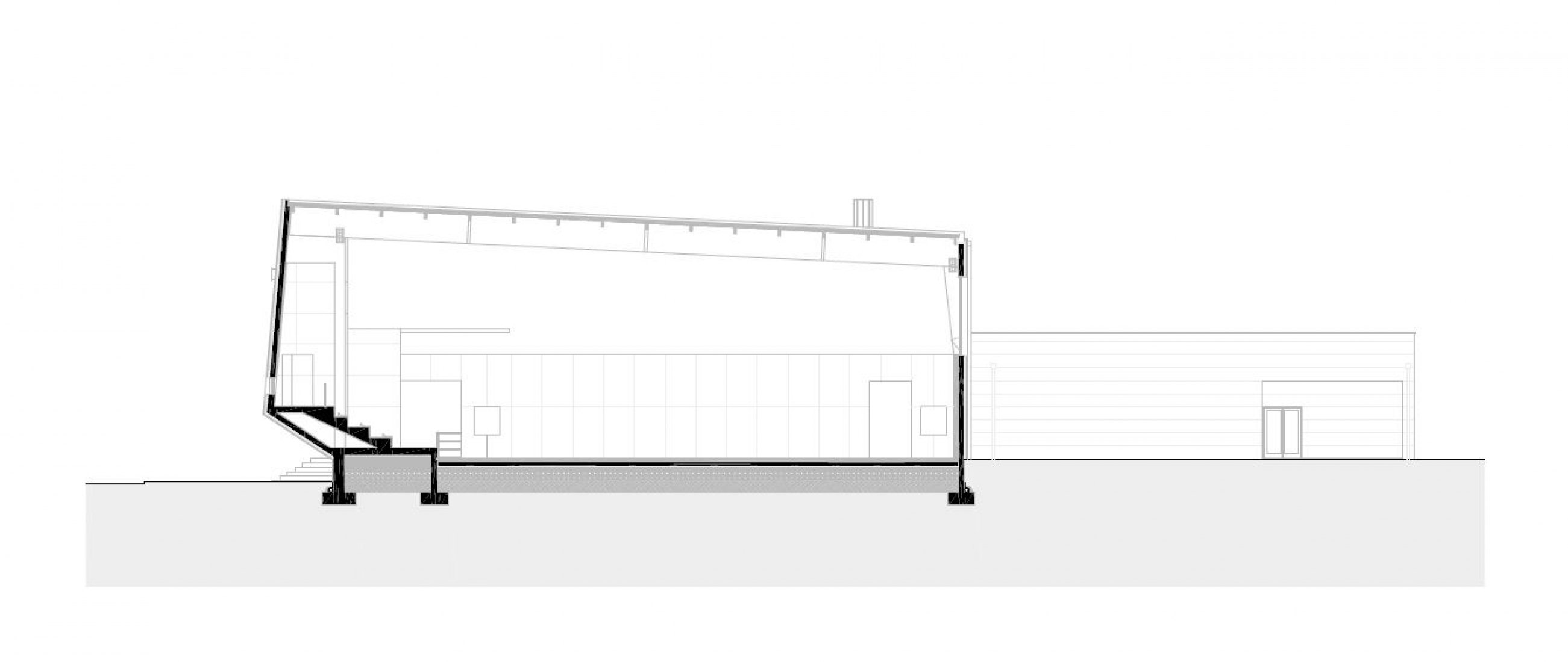 Section. Pavilhão do Atlântico by Valdemar Coutinho Arquitectos.