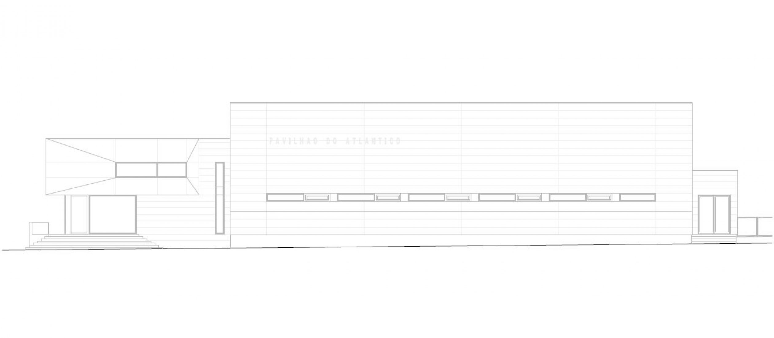 South elevation. Pavilhão do Atlântico by Valdemar Coutinho Arquitectos.