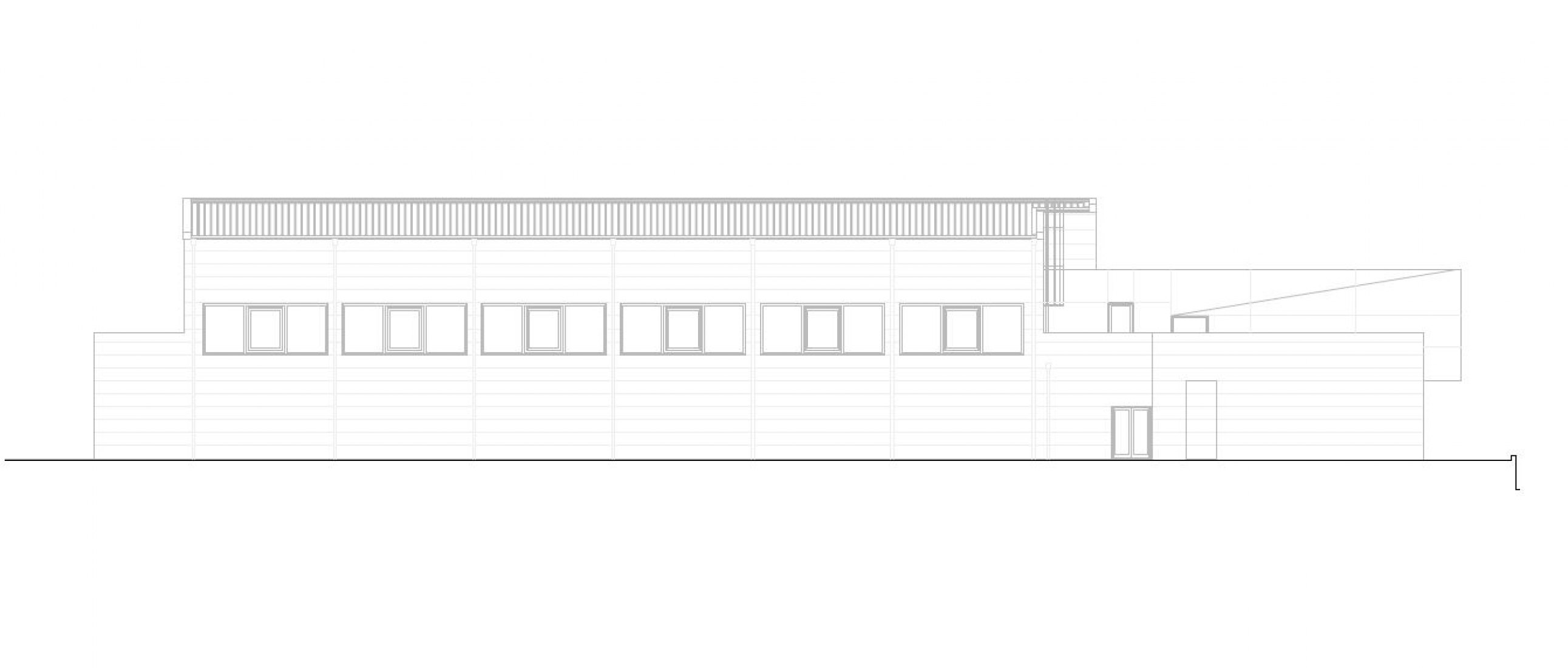 North elevation. Pavilhão do Atlântico by Valdemar Coutinho Arquitectos.