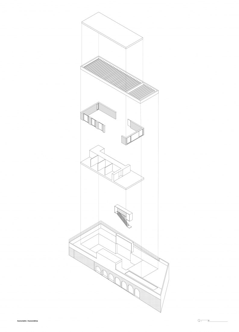 Axonometric view. Casa MS by bxd arquitectura.