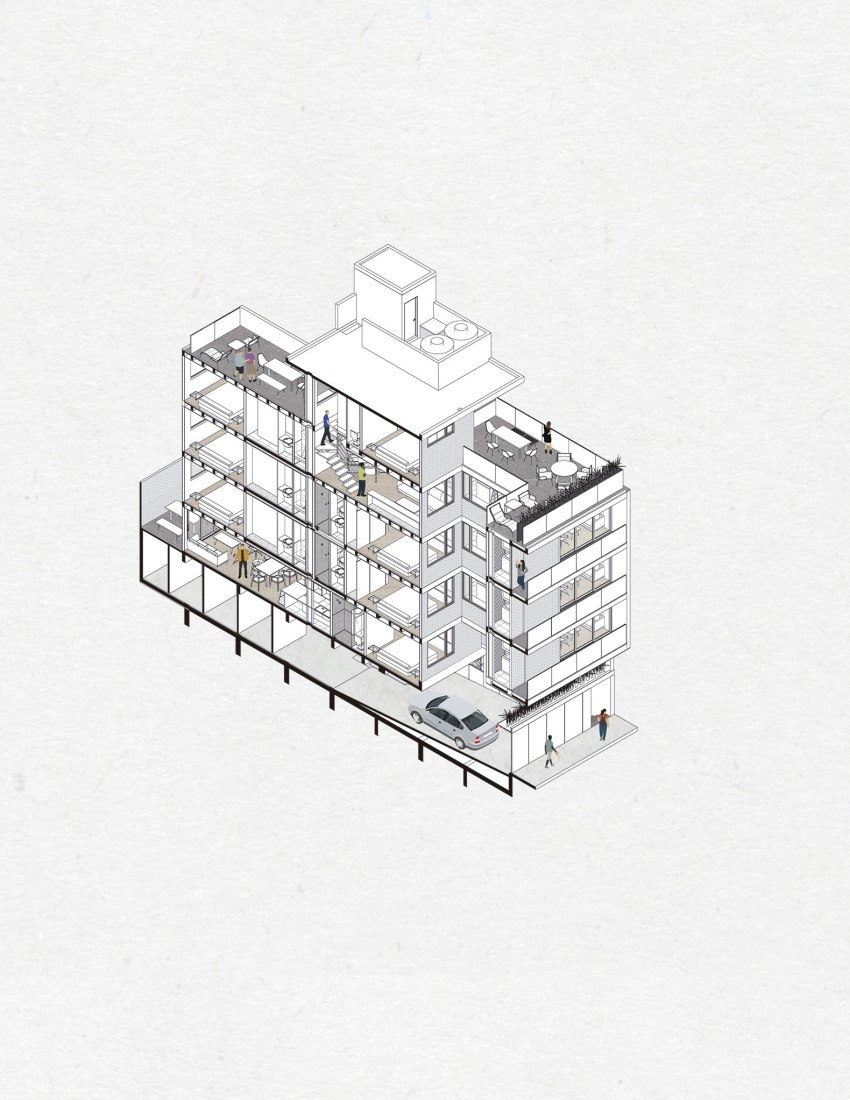 Axonometry. Turin Building by C2D.
