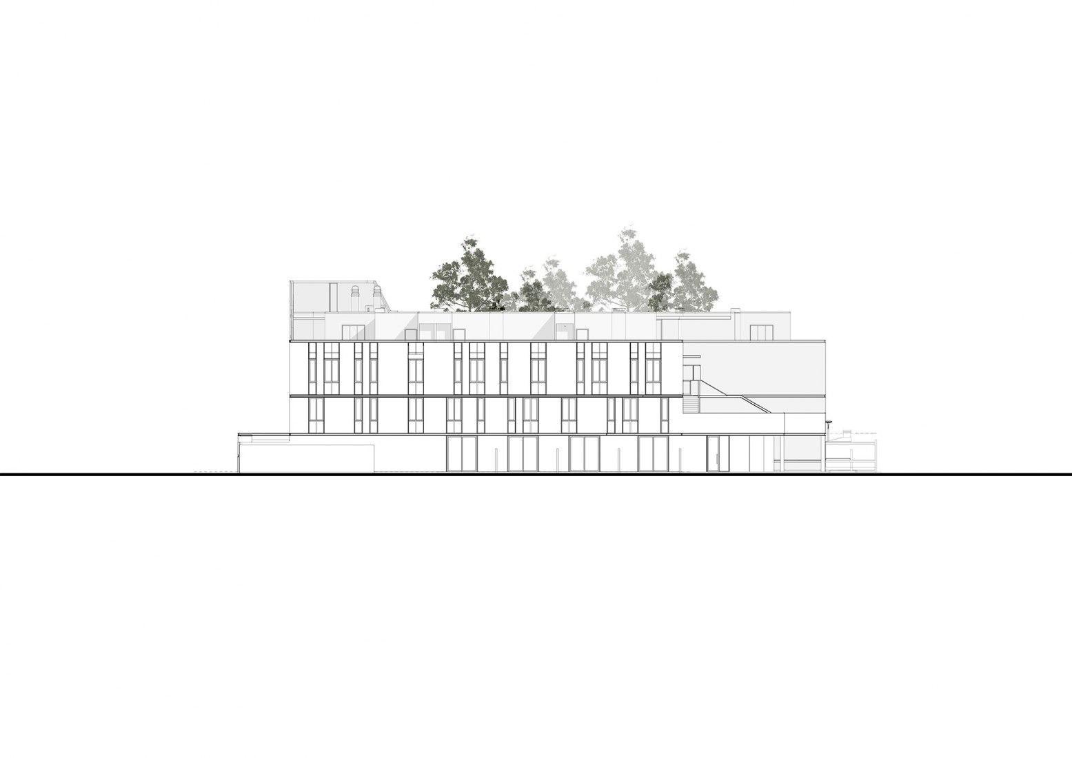 Plano alzado noreste. Edificio COPA por Ça Arquitectura