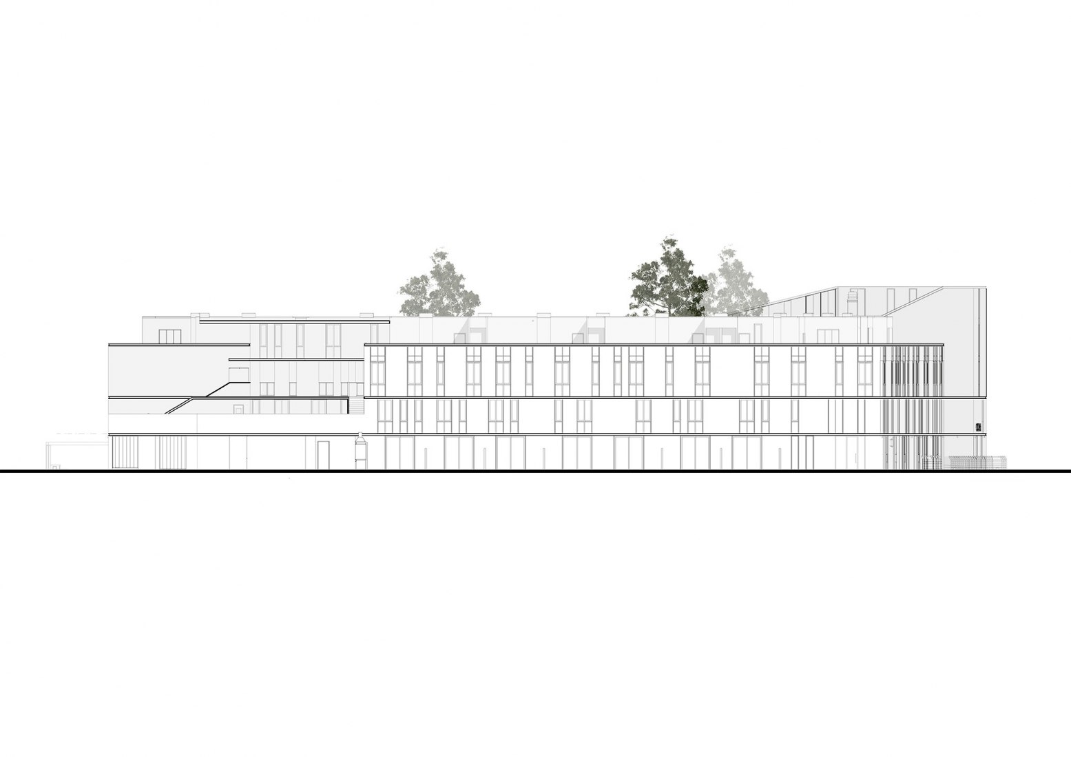 Plano alzado noroeste. Edificio COPA por Ça Arquitectura