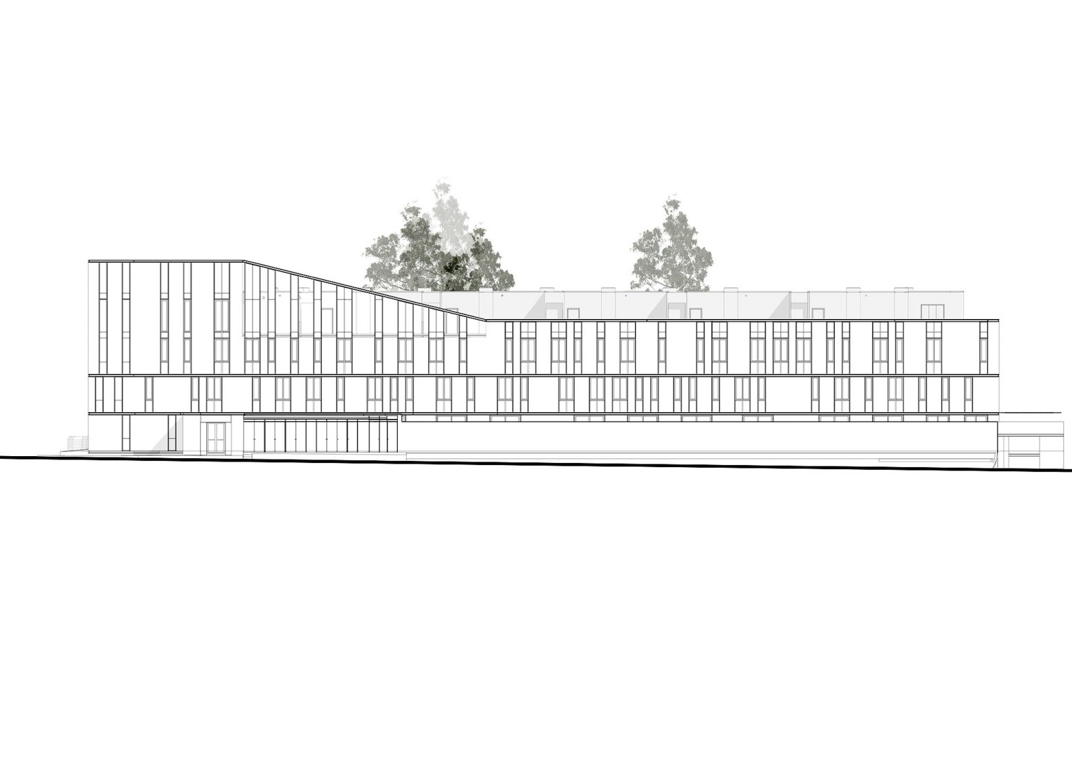 Plano alzado sureste. Edificio COPA por Ça Arquitectura