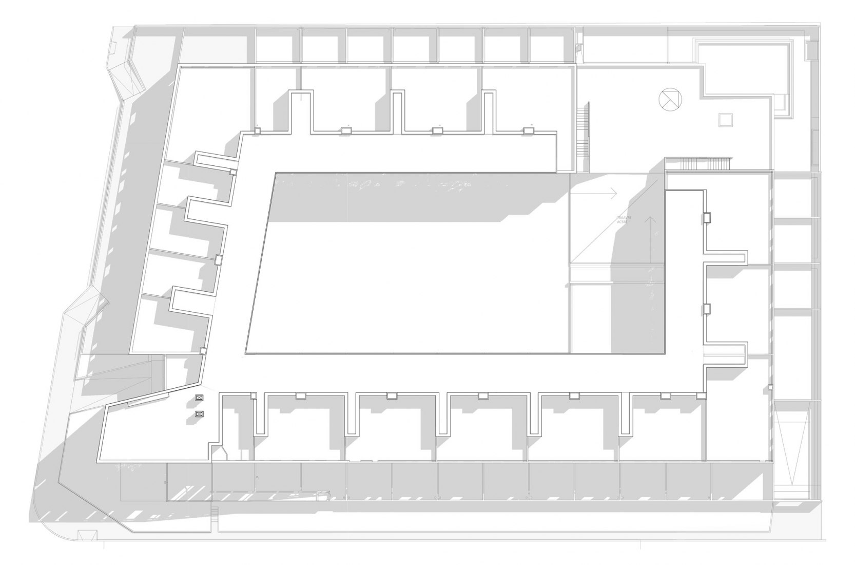 Plano de planta de cubiertas. Edificio COPA por Ça Arquitectura
