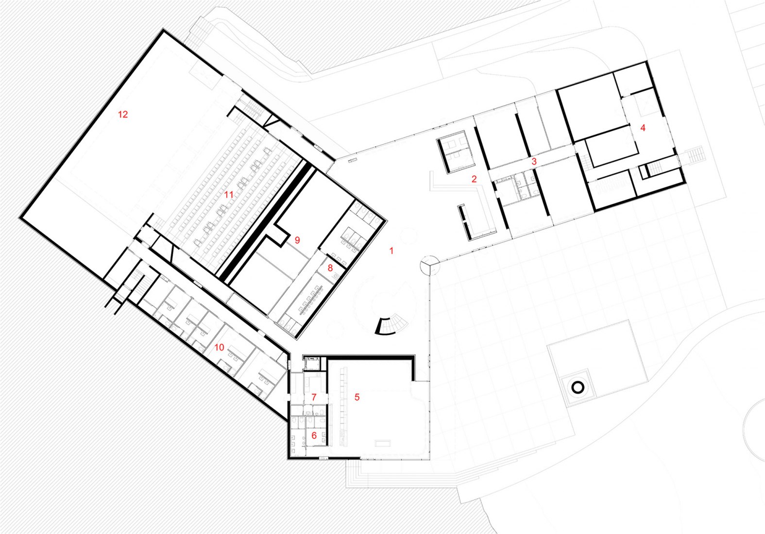 Plano de accesos. CAA – Centro de las Artes de Agueda por AND-RÉ.