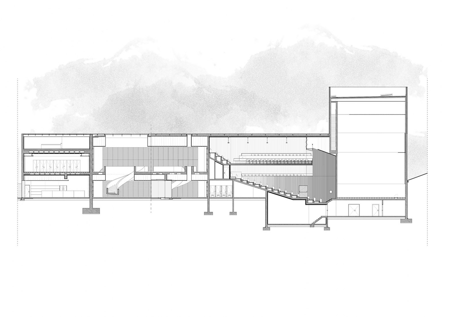 Sección. CAA – Centro de las Artes de Agueda por AND-RÉ.