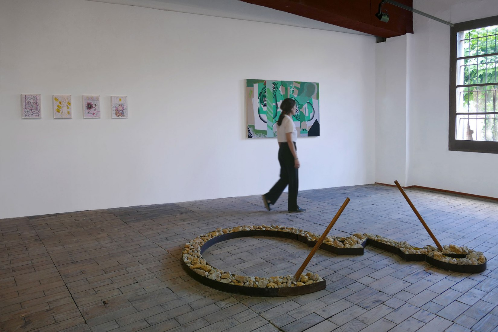 Joint exhibition of Bombon Projects, NoguerasBlanchard and Joan Prats Gallery in Fonteta. Image courtesy of Bombon Projects, NoguerasBlanchard and Galería Joan Prat