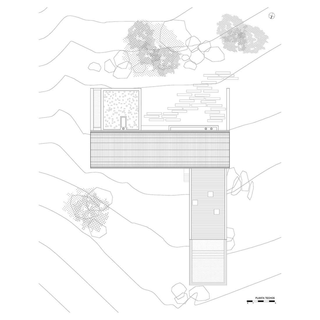 Plano de situación. Calera del Rey House por Gualano + Gualano Arquitectos. Imagen © Gualano + Gualano Arquitectos. 