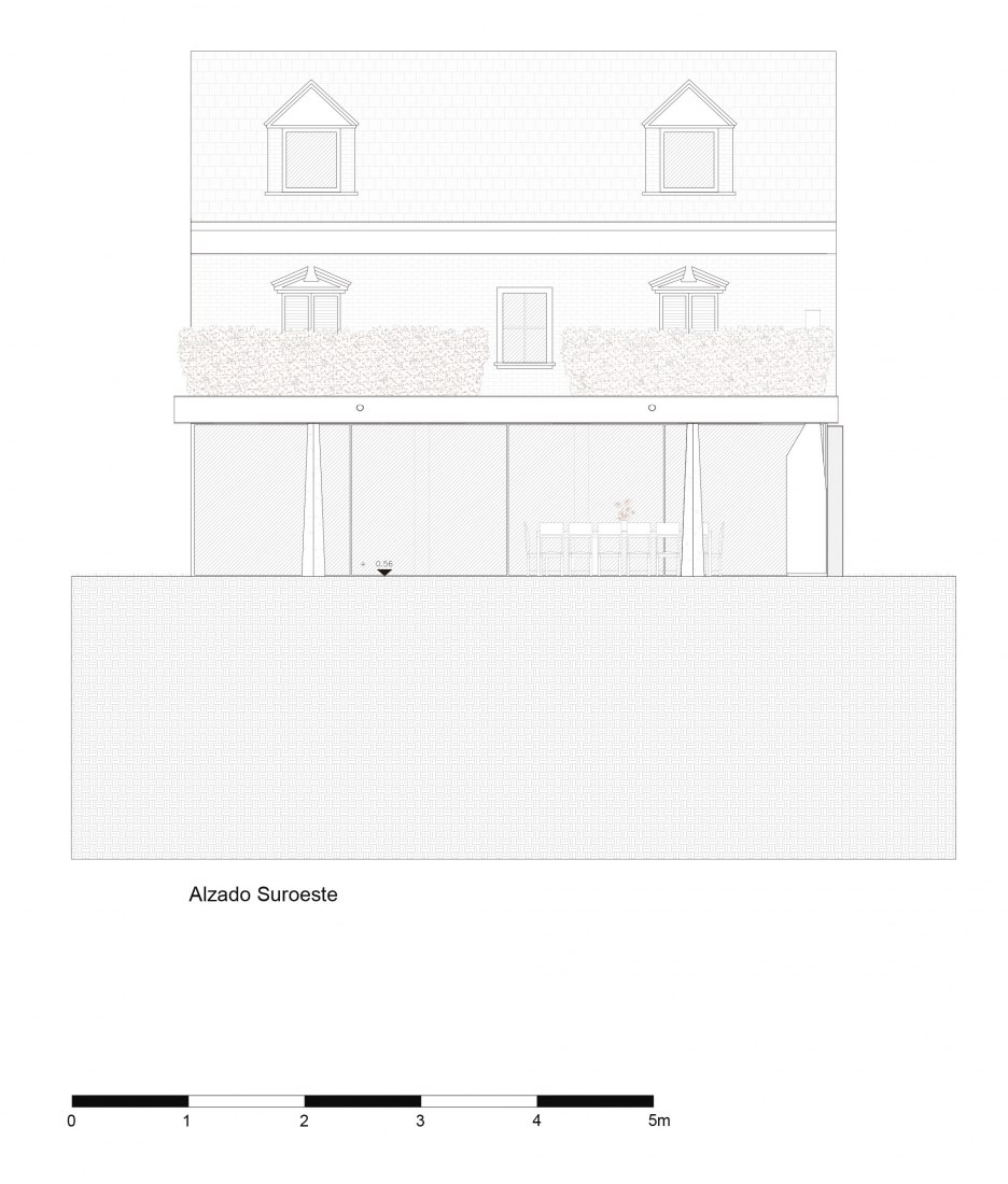 Alzado. Casa Silberberg por Canales Lombardero.