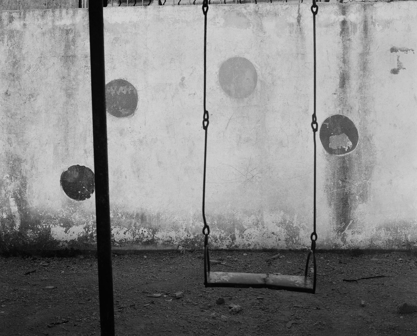 Parque Infantil (I) 2018 by Carlos Caraicoa. B/W Photography printed on William Turner paper 110 X 134 cm Ed. 1/3 (3 + 2AP). Courtesy of the artist and Galería Elba Benítez, Madrid