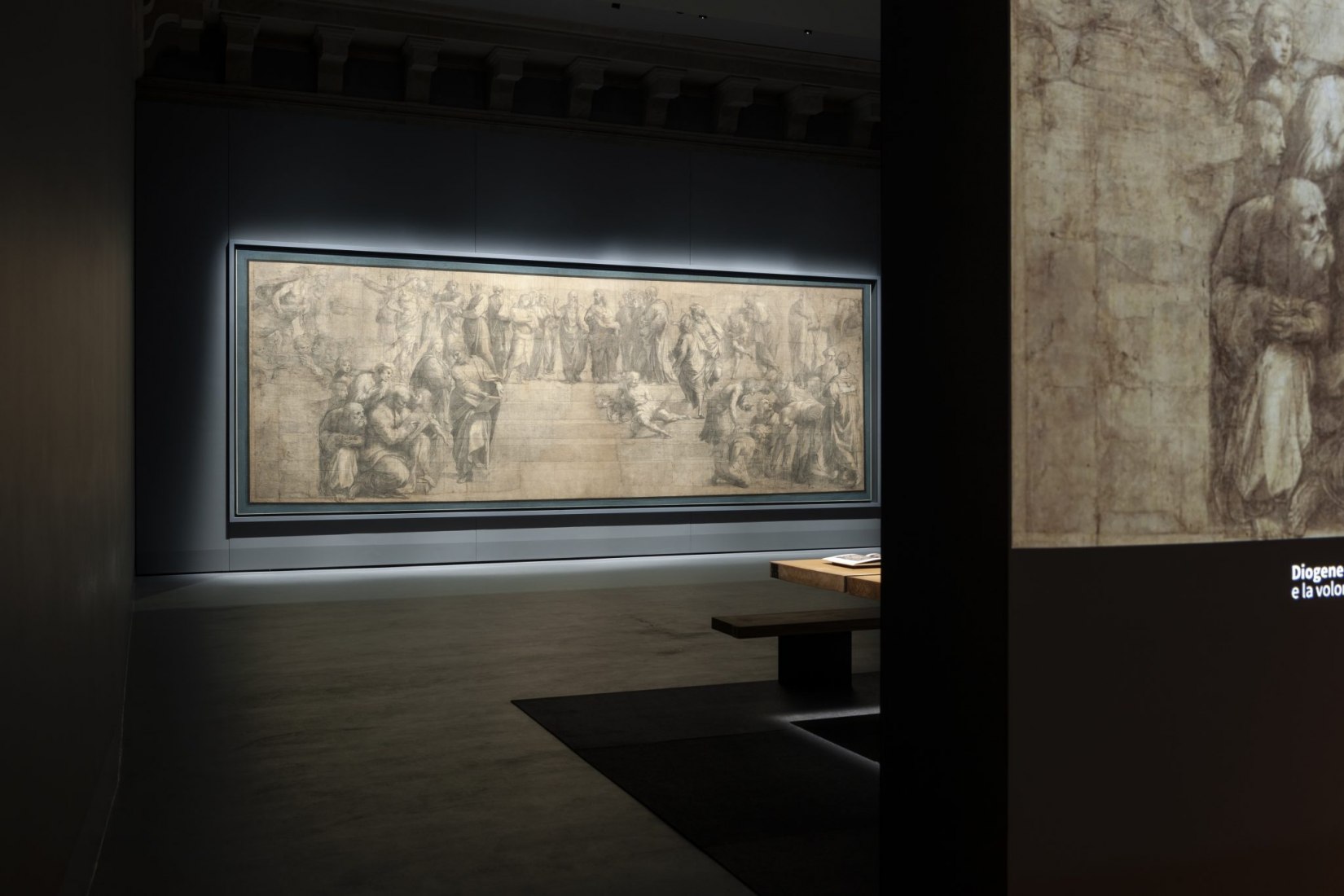 Set-up room for Cartoon of Raphael in Pinacoteca Ambrosiana by Stefano Boeri. Photograph by Paolo Rosselli