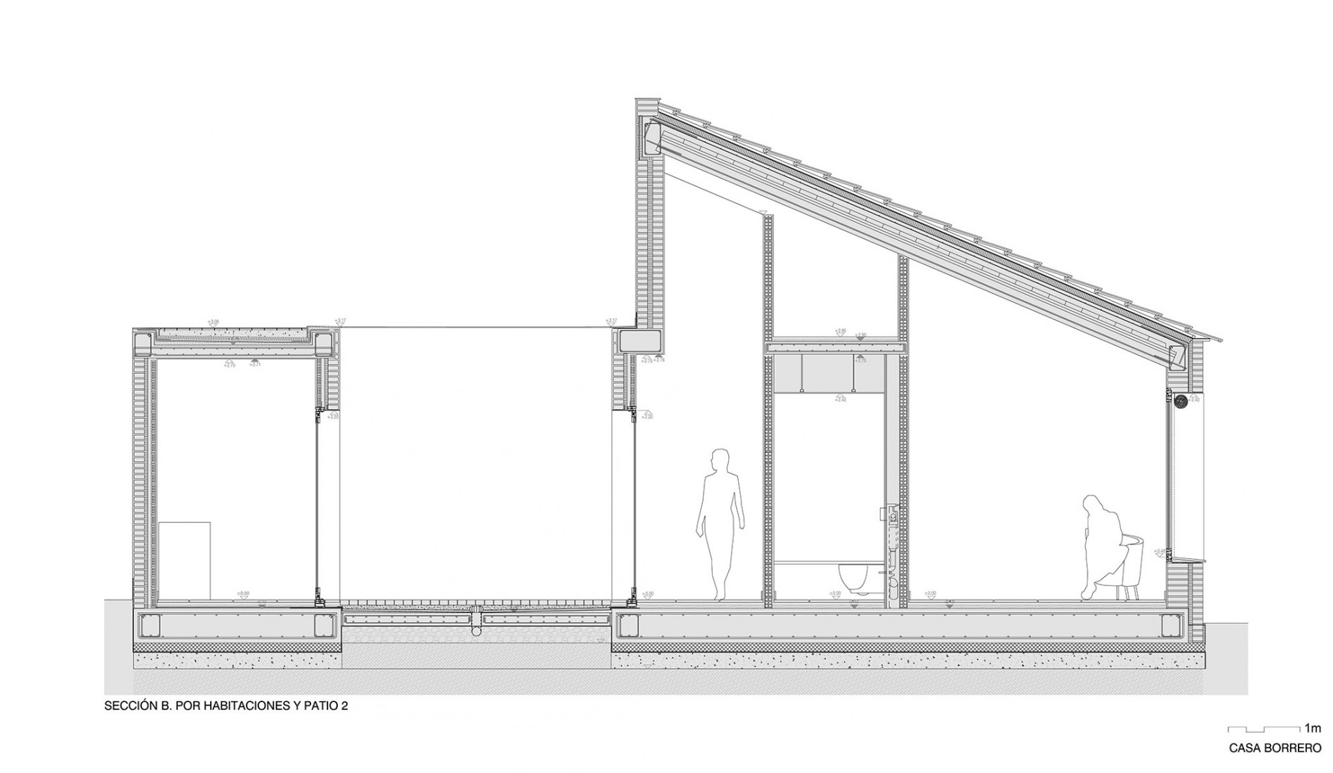Sección. Casa Borrero por Studio Wet.