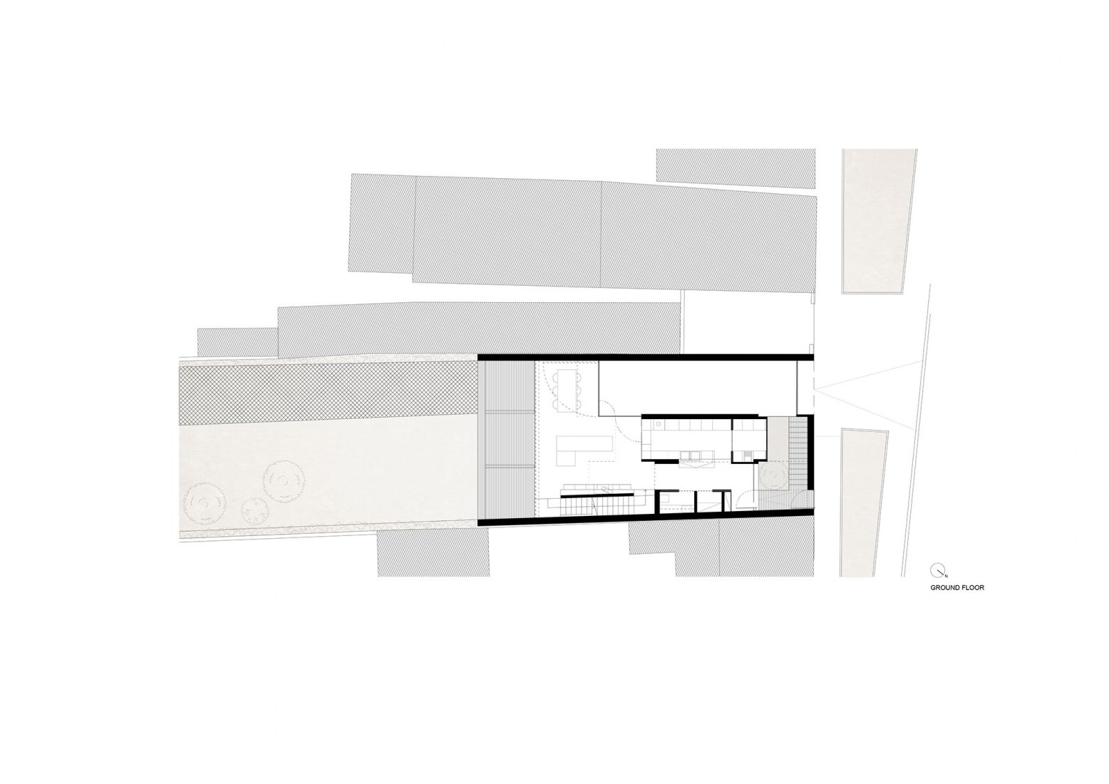 Ground floor plan. Arch House by FRARI - architecture network. 