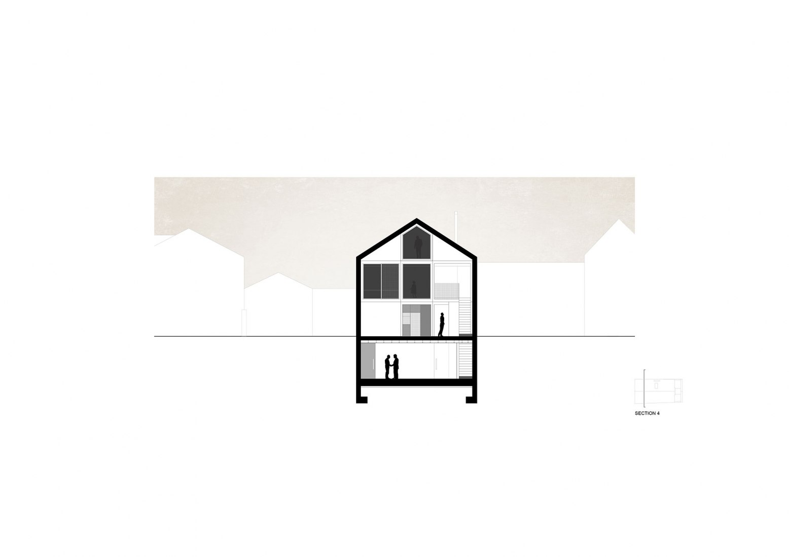 Cross Section. Arch House by FRARI - architecture network. 