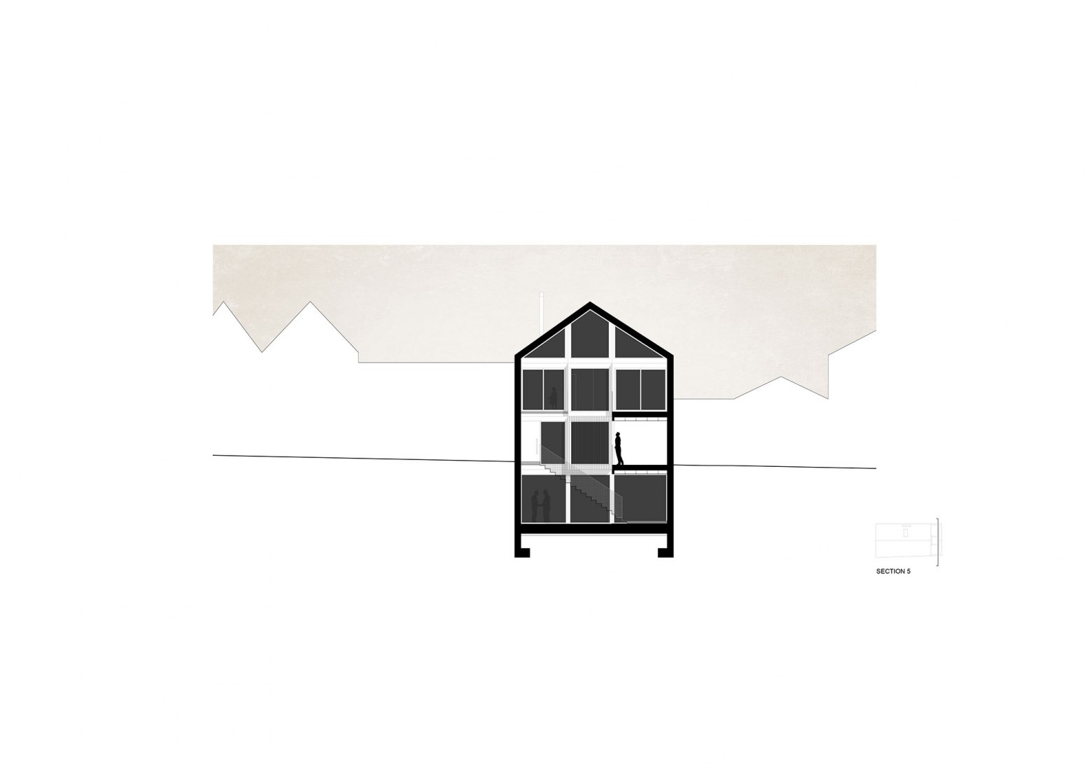 Cross Section. Arch House by FRARI - architecture network. 
