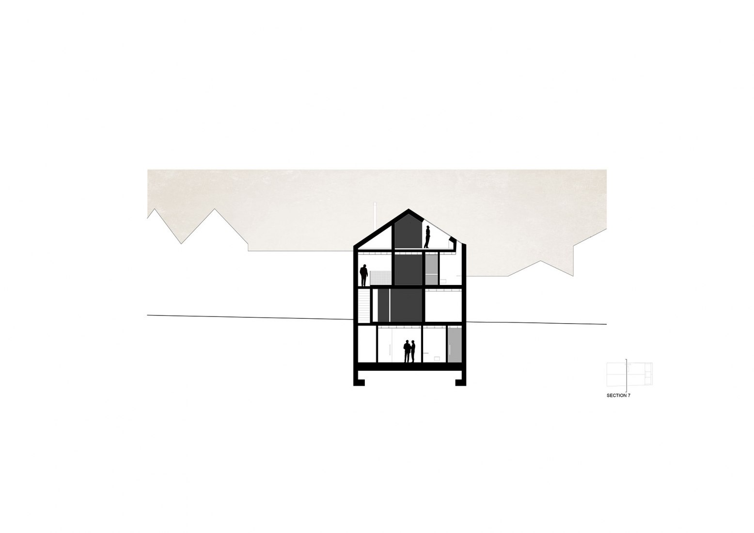 Cross Section. Arch House by FRARI - architecture network. 