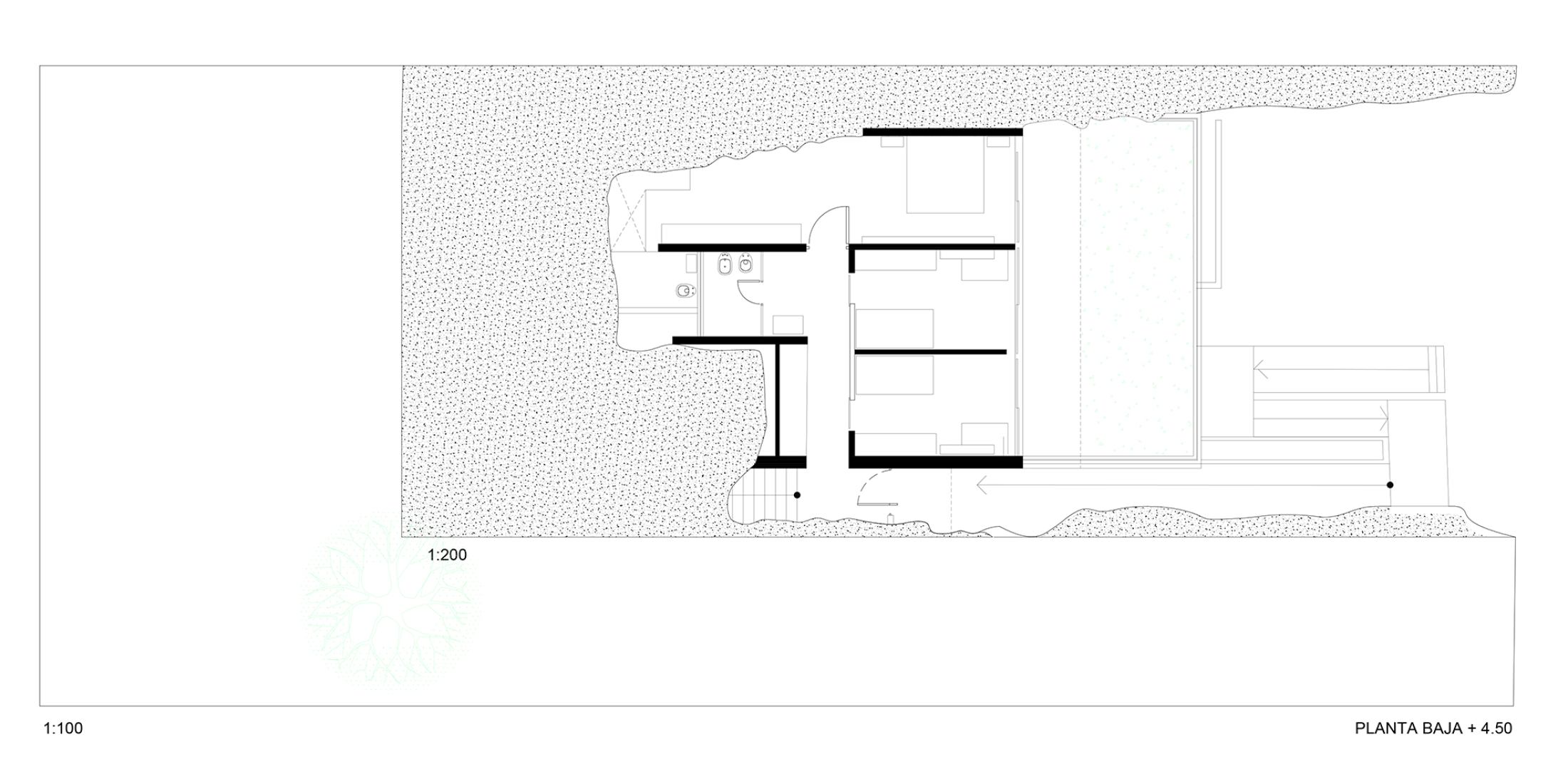 Planta baja. Casa en la Piedra por Christian Schlatter.