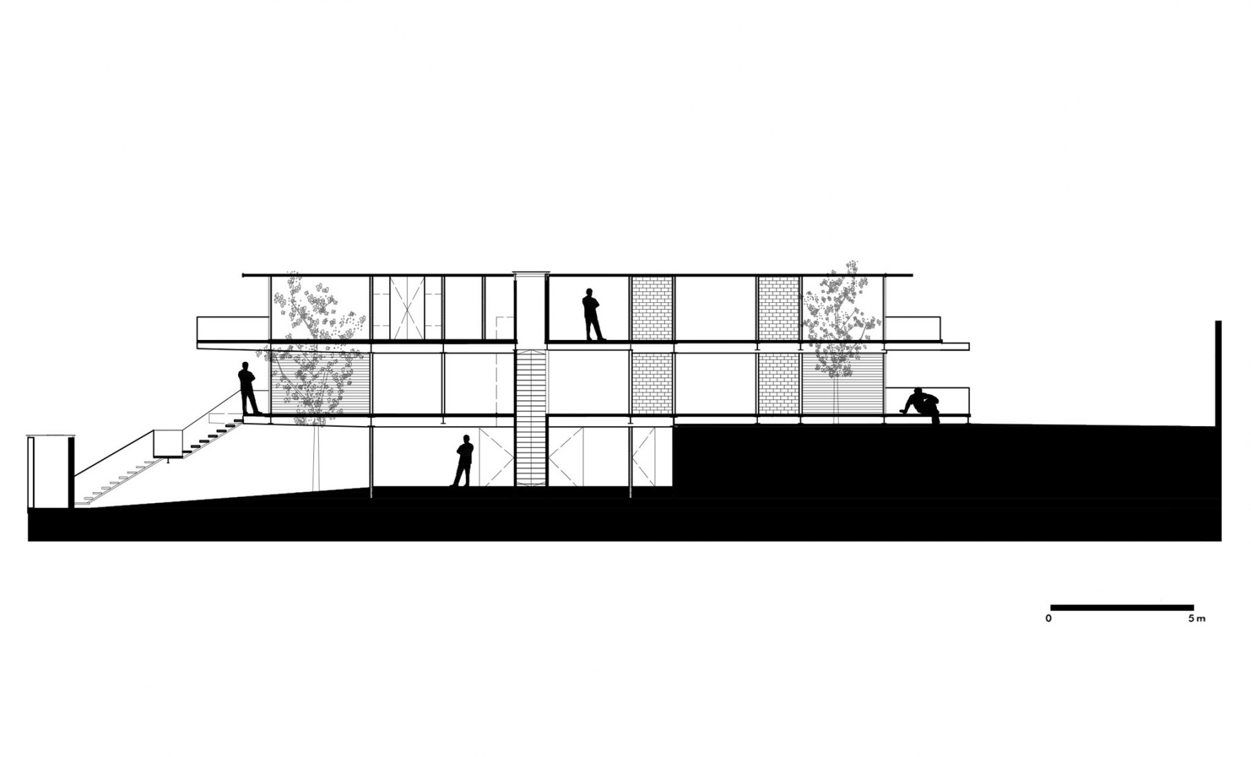 Section. Horizontal House by Juan Tohme. 