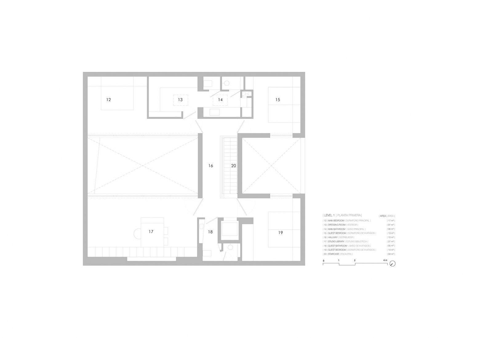First floor plan. Lopera House by David Ruiz Molina. 