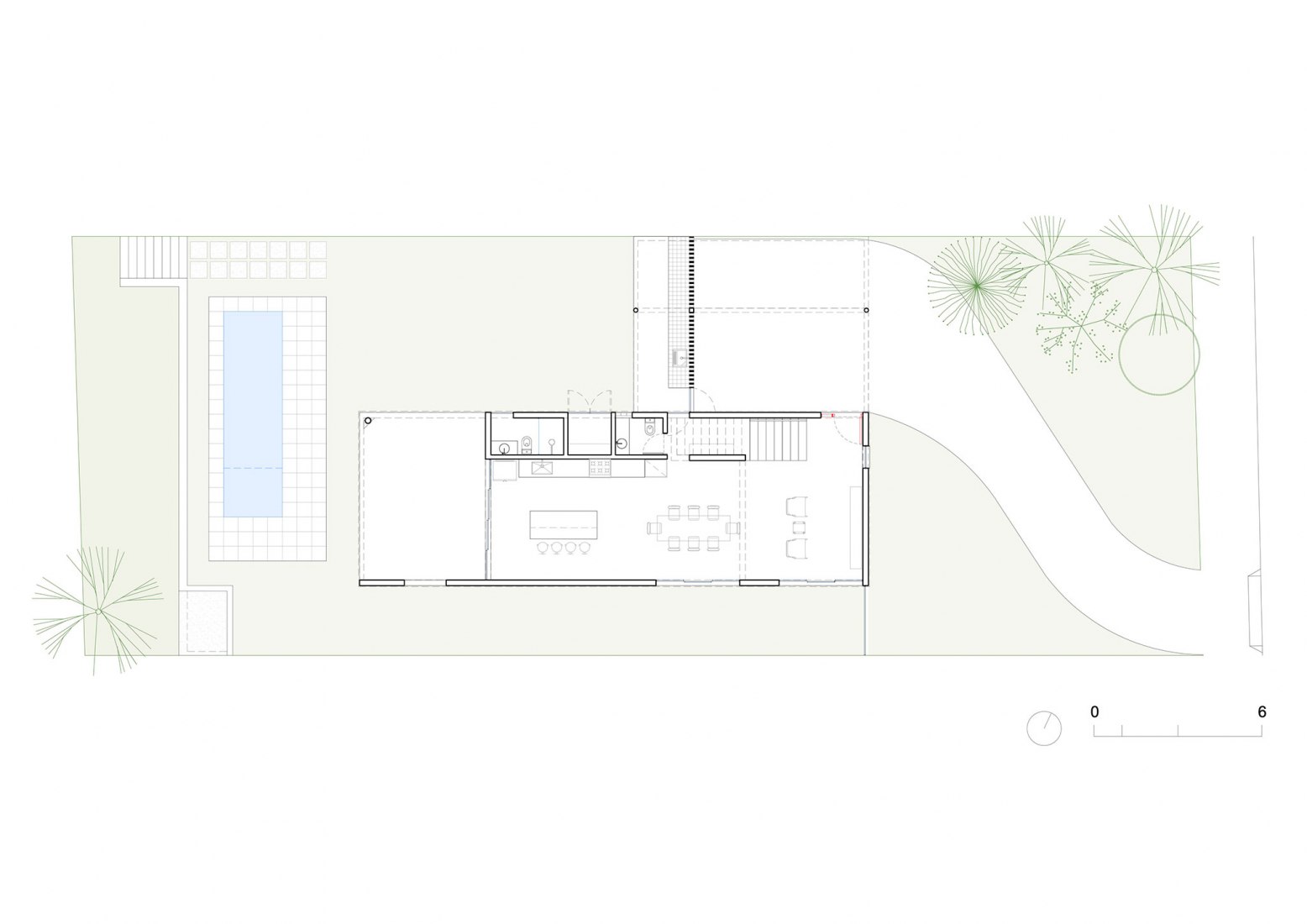 Plano de planta baja. Casa Maenduaba por  BIRI + Brener Lacerda.