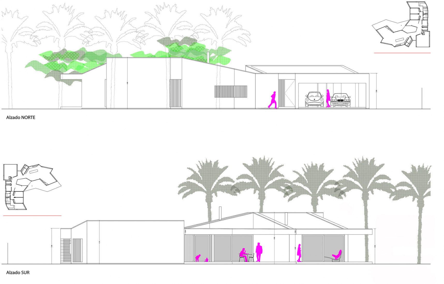 North-South elevation. Matola House by Jaime Sepulcre.