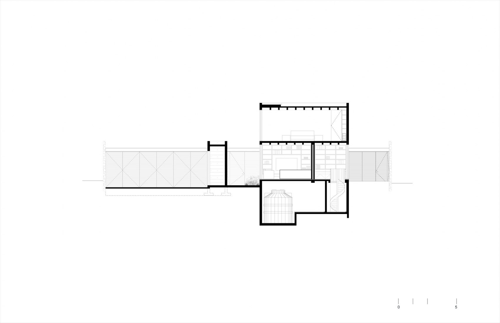 Cross section. Casa Peñas, new single family house by CCA. Courtesy by CCA